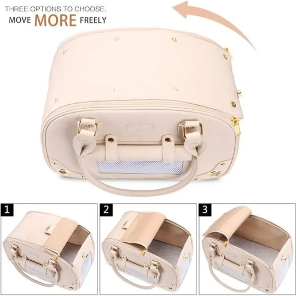 Dog Carrier Purse, Pet Carrier, Cat Carrier, Waterproof Premium Leather Pet Bag